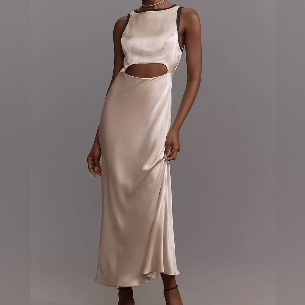 Anthropologie Sleeveless Cutout Slip Midi Dress Sizes M & XL